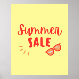 Póster Rótulo de venta de verano, venta al final de tempo