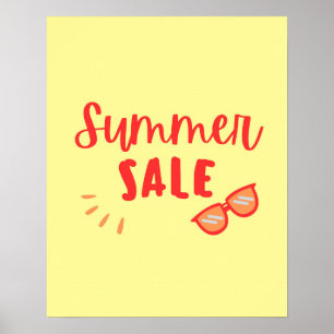 Póster Rótulo de venta de verano, venta al final de tempo
