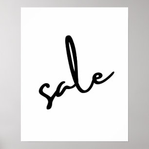 Póster Rótulo de venta elegante, venta Minimalista en bla