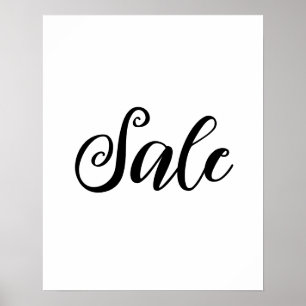 Póster Rótulo de venta en blanco y negro, Poster de tiend