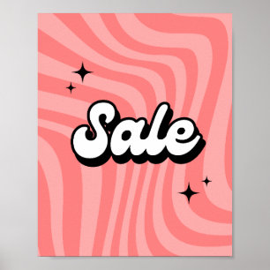 Póster Rótulo de venta retro, venta al por menor de artíc