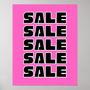 Póster Rótulo de venta rosada, carteles de tienda minoris