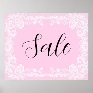 Póster Rótulo de venta rosada, Rótulo de venta boutique, 