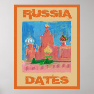 Póster Rótulo de viajes de Rusia, editar texto