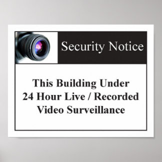 Póster Rótulo de vigilancia de vídeo