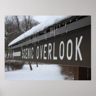 Póster Rótulo de vista panorámica en Poster de invierno