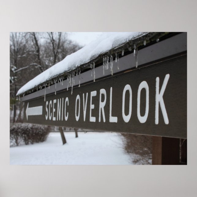 Póster Rótulo de vista panorámica en Poster de invierno (Frente)