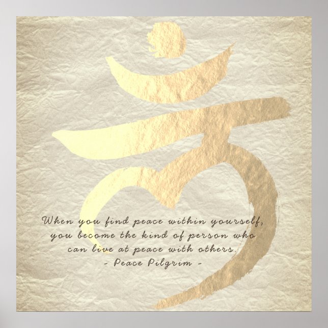 Póster Rótulo de Yoga Studio Instructor Raíz Chakra Mantr (Frente)