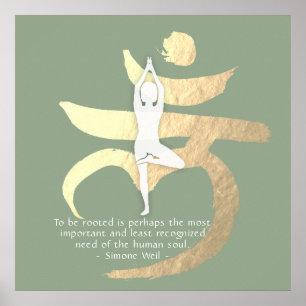 Póster Rótulo de Yoga Studio Instructor Raíz Chakra Mantr