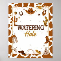 Rótulo del agujero de agua occidental de Cowboy