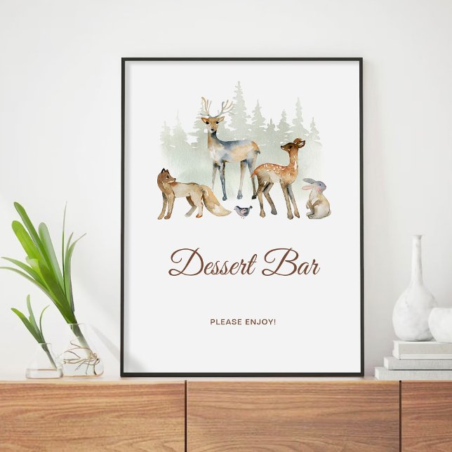Póster Rótulo del bar de postres Animals Woodland (Subido por el creador)