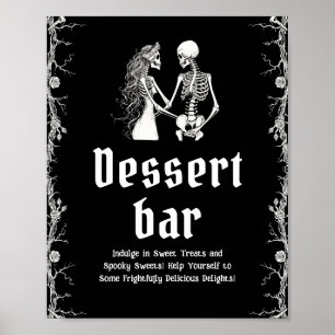 Póster Rótulo del bar de postres Black Gothic Halloween S