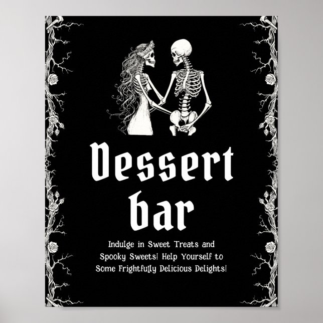 Póster Rótulo del bar de postres Black Gothic Halloween S (Frente)