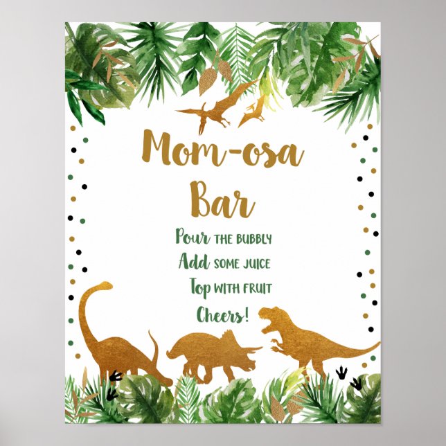 Póster Rótulo del bar Dinosaur Safari Mimosa (Frente)