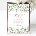 Póster Rótulo del bar Greenery Eucalyptus Watercolor Mimo<br><div class="desc">Rótulo del bar Greenery Eucalyptus Watercolor Mimosa</div>