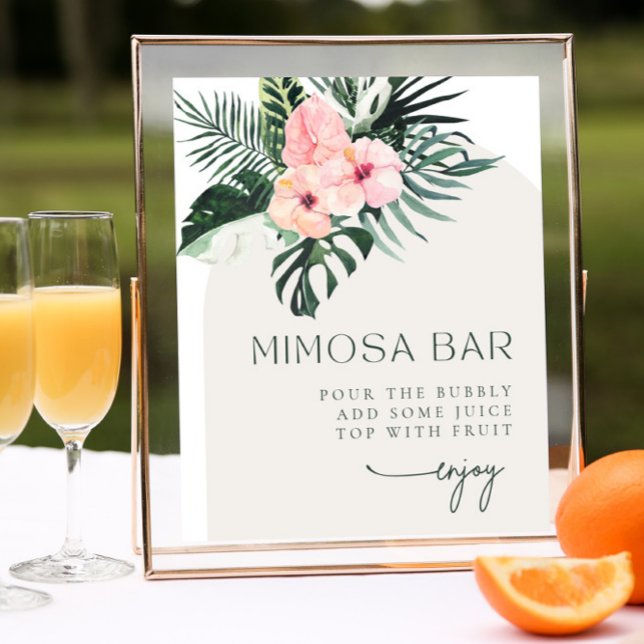 Póster Rótulo del bar Mimosa del Arco Floral Tropical (Subido por el creador)