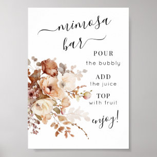 Póster Rótulo del bar Mimosa flor de flores silvestres