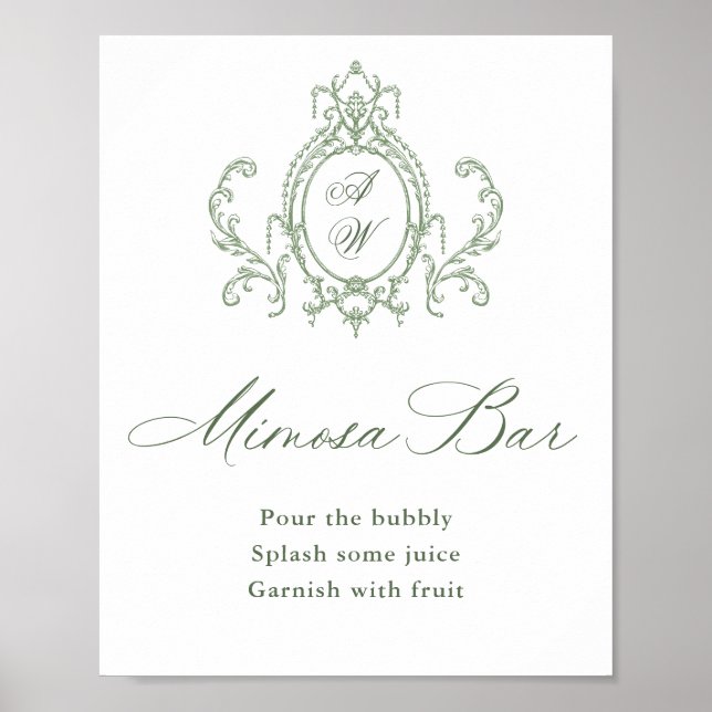 Póster Rótulo del bar Mimosa Green Grace Sage (Frente)