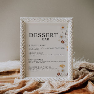 Póster Rótulo del Boda Boho Wildflower