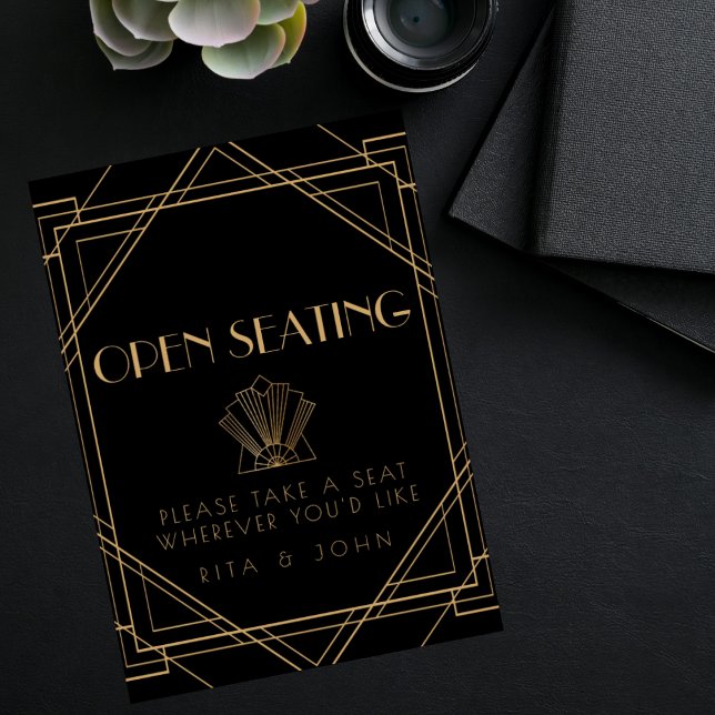 Póster Rótulo del Boda de asientos abiertos clásicos Gold (Subido por el creador)