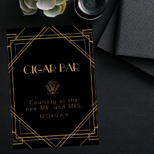 Póster Rótulo del Boda del bar de puros clásico favorito 