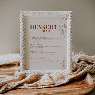 Póster Rótulo del Boda del bar del postre