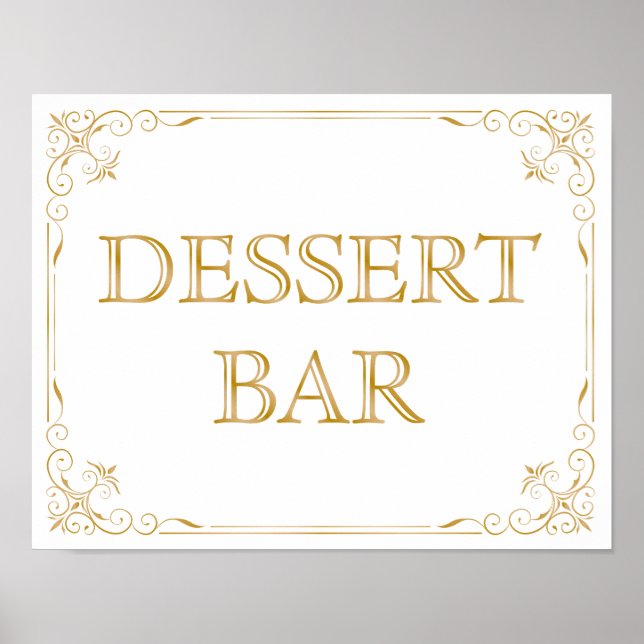 Póster Rótulo del Boda del bar del postre | Caligrafía mo (Frente)