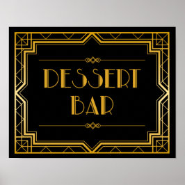 Póster Rótulo del Boda del bar del postre | Gatsby Art De