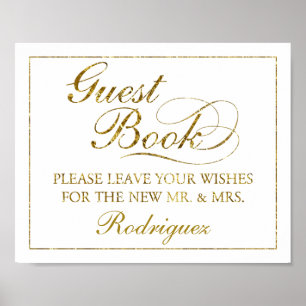 Póster Rótulo del Boda del libro de Relieves metalizados