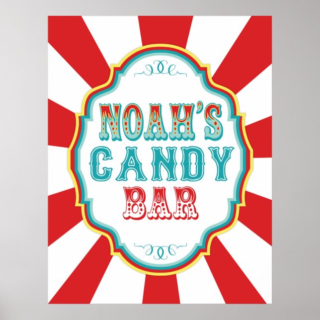 Póster Rótulo del carnaval de cumpleaños de Noah's Candy  (Frente)