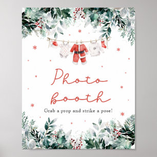 Póster Rótulo del cuerpo fotográfico de los Navidades roj