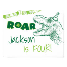 Rótulo del cumpleaños de Dinosaur Roar