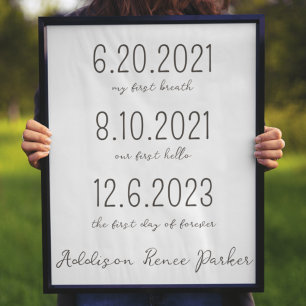 Póster Rótulo del Día de la Adopción Fechas importantes y