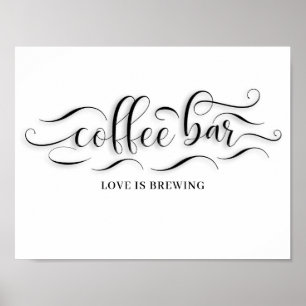 Póster Rótulo del Día de la Boda del Café Bar