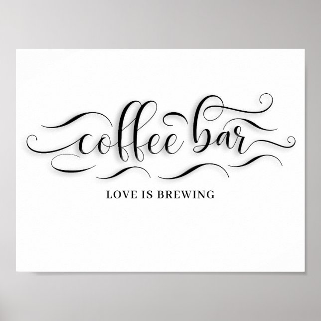 Póster Rótulo del Día de la Boda del Café Bar (Frente)