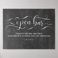 Rótulo del Día de la Boda del Chalkboard de Open B