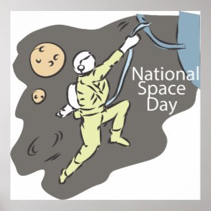 Póster Rótulo del Día Nacional del Espacio