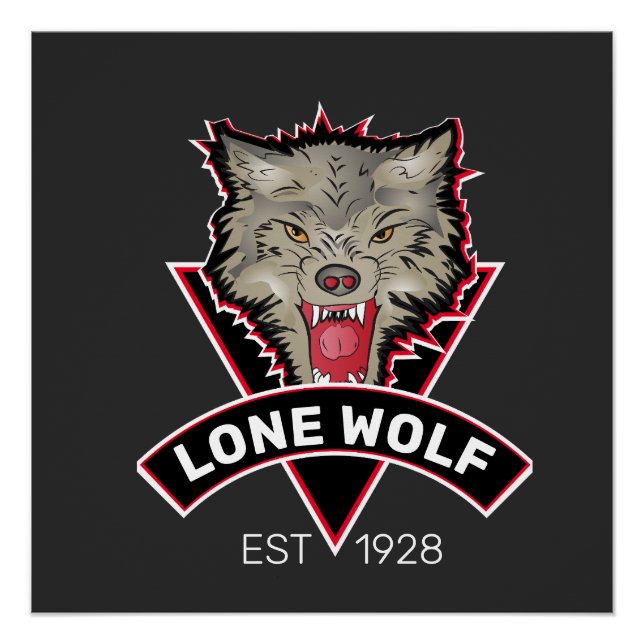 Póster Rótulo del equipo eSport de tema de Wolf personali (Anverso)