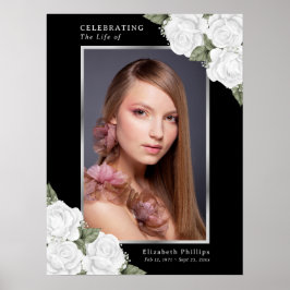 Póster Rótulo del funeral conmemorativo de la floración b