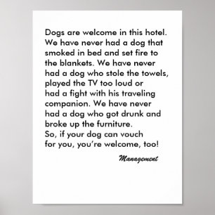 Póster Rótulo del Hotel Dog Friendly