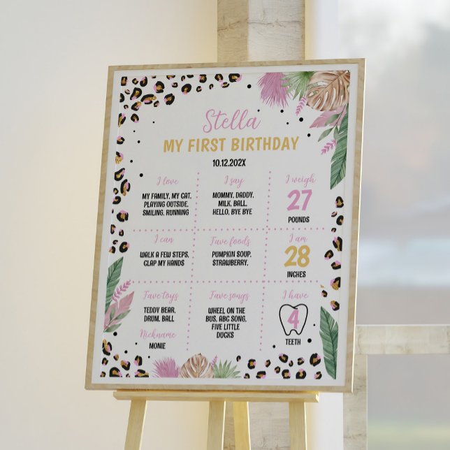 Póster Rótulo del leopardo salvaje de cumpleaños (Subido por el creador)