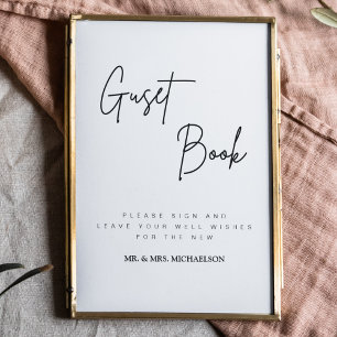 Póster Rótulo del libro de bodas   Rótulo de recepción de
