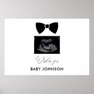 Póster Rótulo del libro de invitados Baby Shower Black Bo