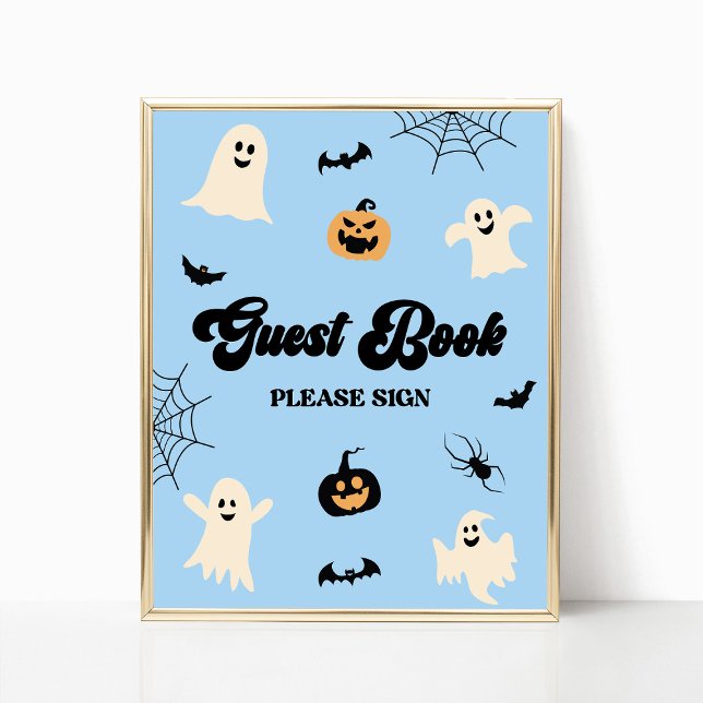 Póster Rótulo del libro de invitados Blue Halloween Spook (Subido por el creador)