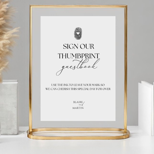 Póster Rótulo del libro de invitados Boda de huella digit (Subido por el creador)
