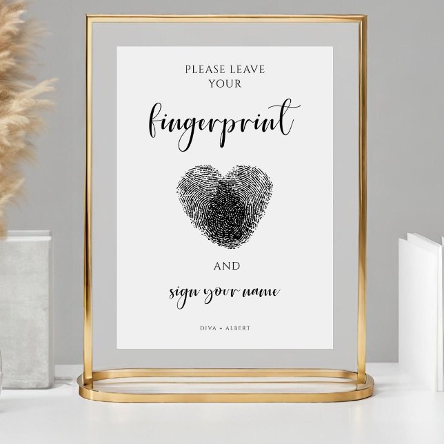 Póster Rótulo del libro de invitados Boda de huellas dact (Subido por el creador)