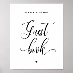 Póster Rótulo del libro de invitados de 8 x 10"