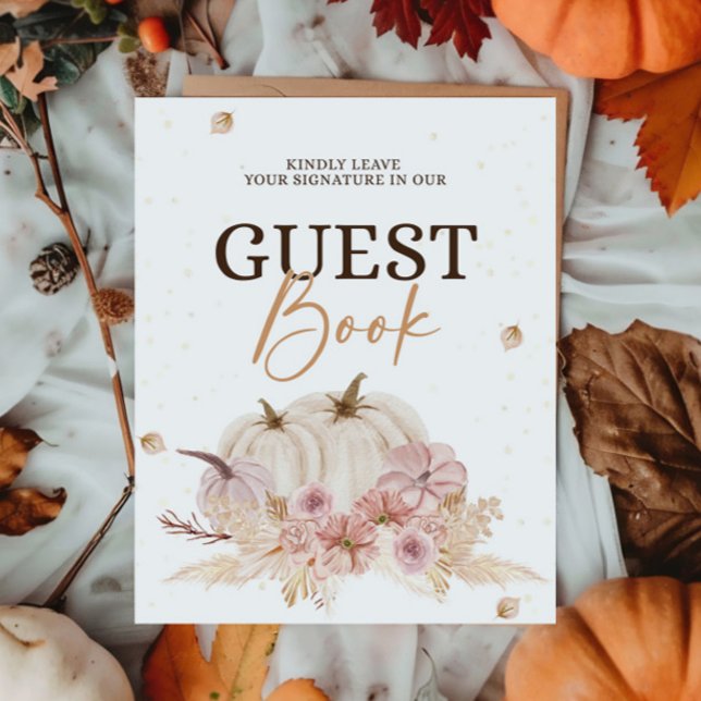 Póster Rótulo del libro de invitados de Baby Shower otoño (Subido por el creador)