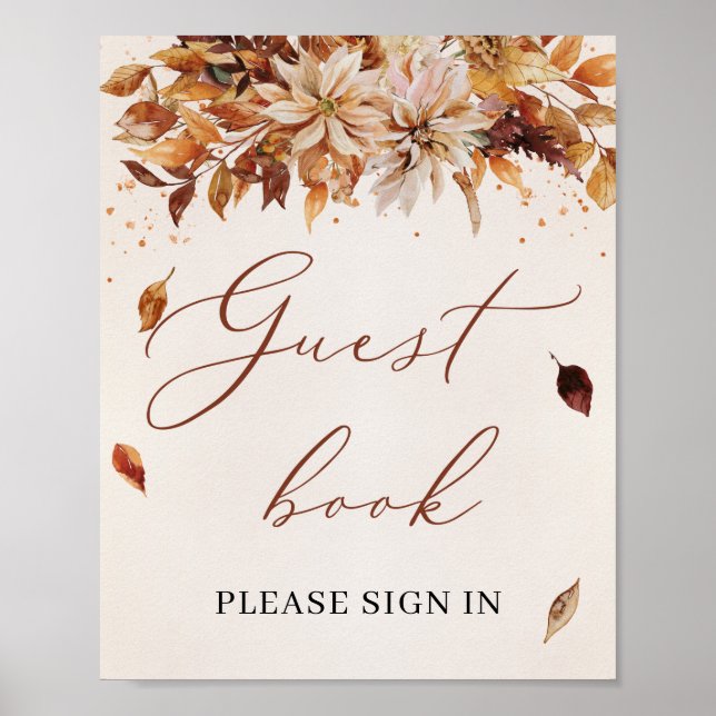 Póster Rótulo del libro de invitados de Marigold Boho oto (Frente)