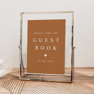 Póster Rótulo del libro de invitados de MIA Boho Terracot